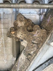 verwitterte alte Spitzen Blumen Ettringer Tuff am Dom in Utrecht