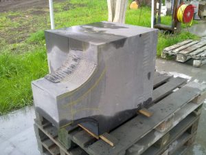 black panipeetham lingam granite precarving