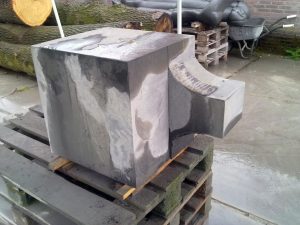 precarving black granite panipeetham lingam