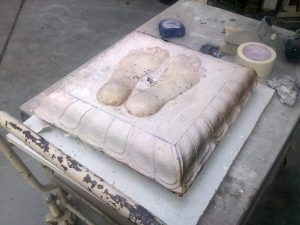 plaster model for black granite padukas