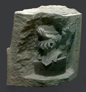 wapensteen helm en schild proefstuk
