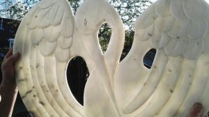 doorschijnende kraanvogel van marmer