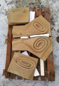 neue banderolkrullen in Udelfanger Sandstein