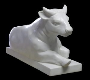 Nandi-stier in wit marmer