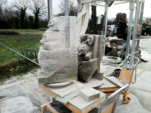 ark met dierentuin, voorgezaagd in nieuwe Muschelkalksteen