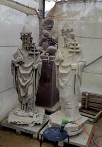 begin met detailleren van de kop en de kroon